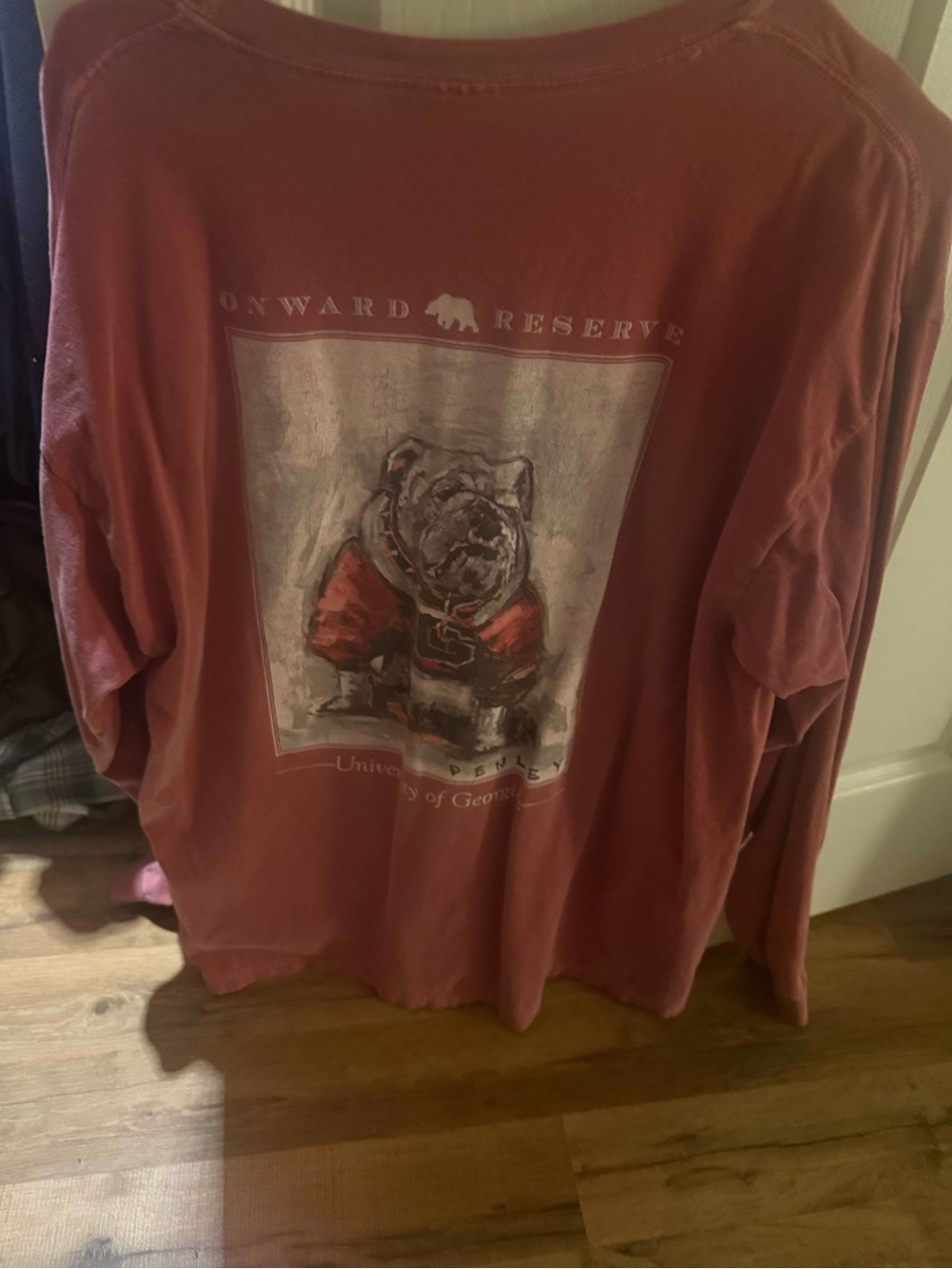 Comfort Colors Long-Sleeve Bulldog Graphic Shirt in Rust